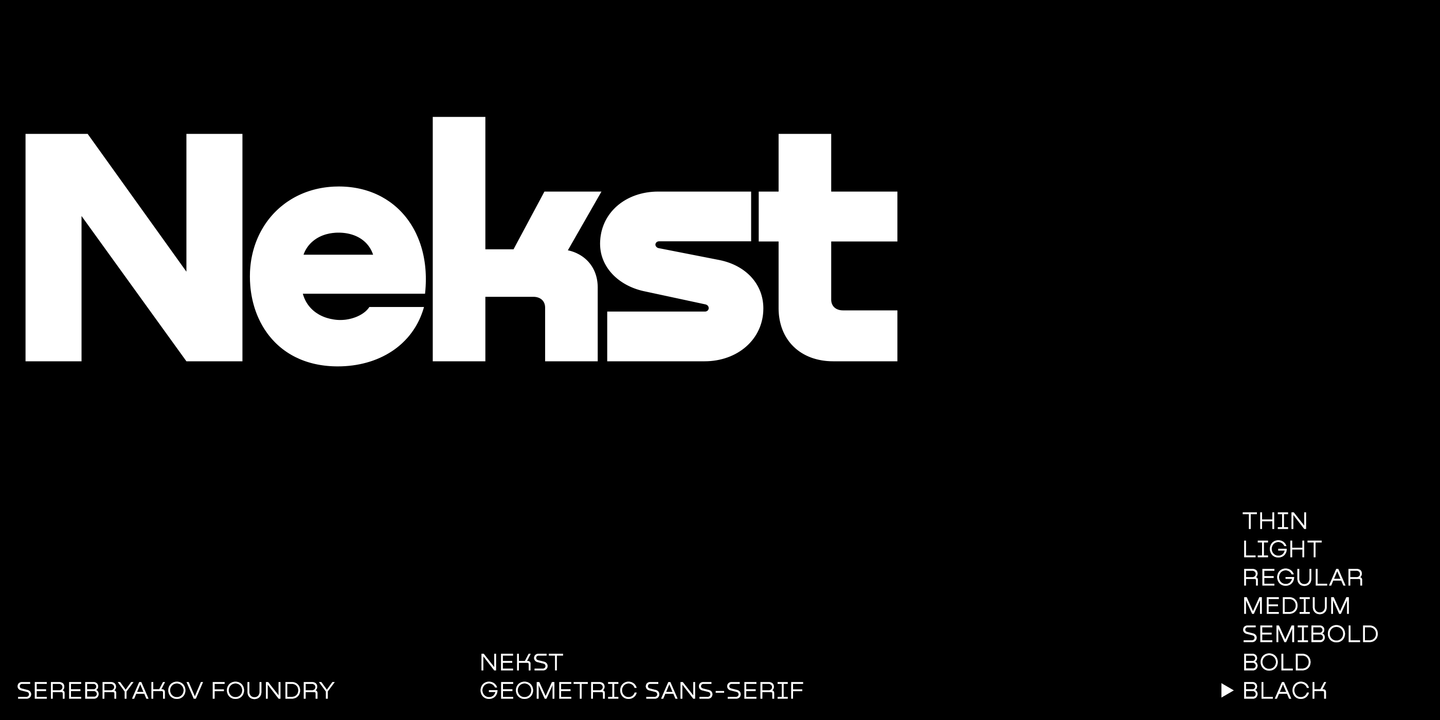 Ejemplo de fuente Nekst SemiBold